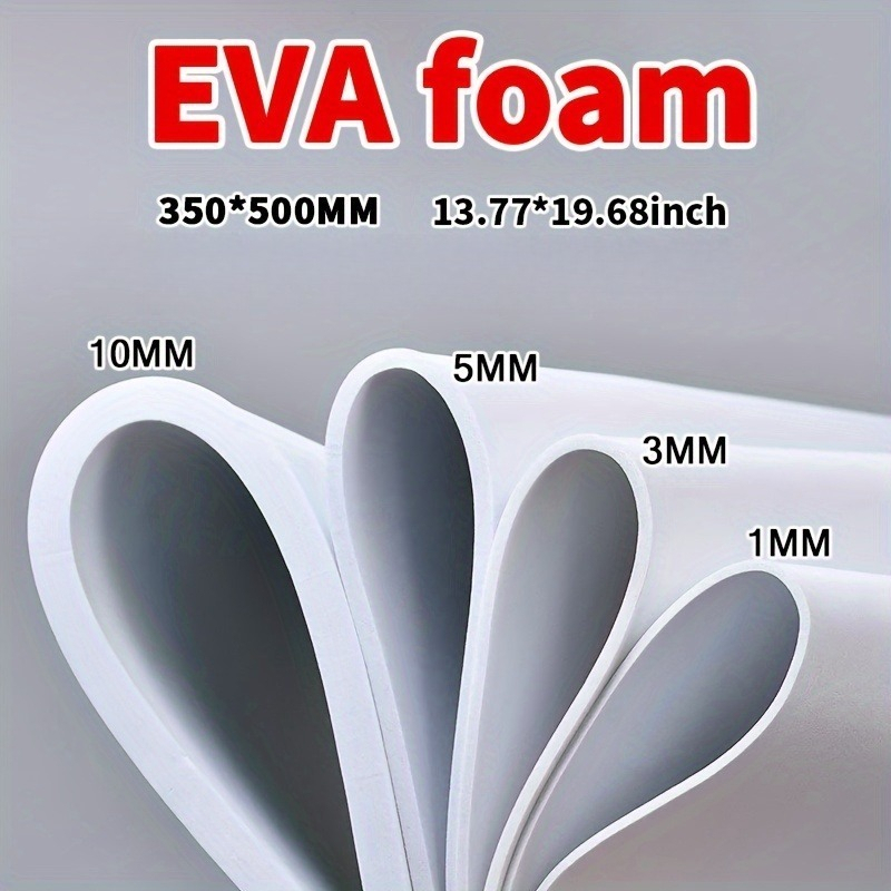 Cosplay Prop Foam Board - EVAフォームボード 14x39インチ、厚さ3mm-10mmの白いEVAフォームシート DIYクラフト、コスプレ小道具、模型彫刻、手作りプロジェクト用