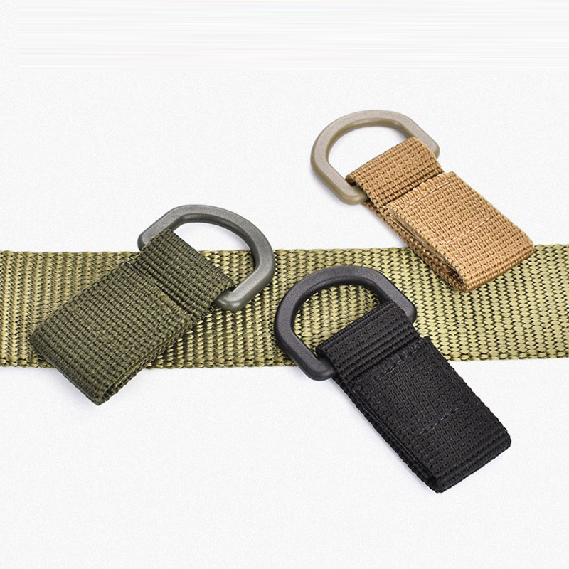 D Ring Strap - 戦術的なウェビング D リングフックハンガーベルトモールギアナイロンストラップキーホルダー屋外キャンプハイキング狩猟ツールアクセサリー