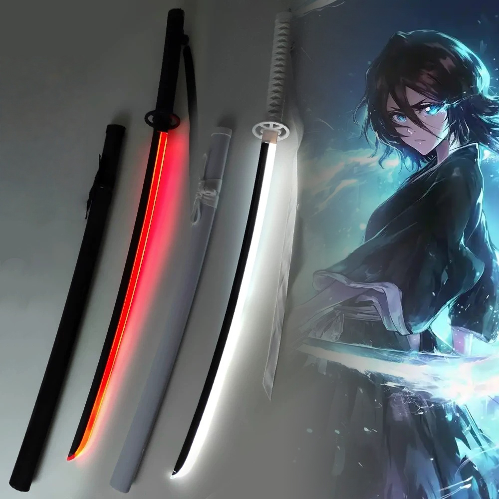 Cosplay Prop Katana - 40インチ グローブリーチ刀 LEDライトセーバー アニメ ルキア コスプレ小道具