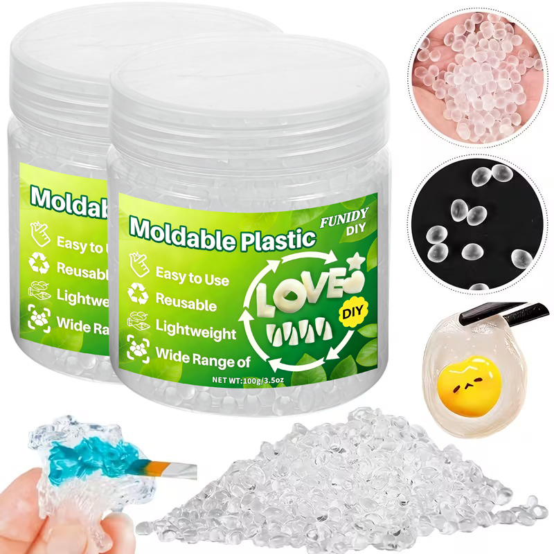 Thermoplastic Pellet - 成形可能なプラスチックペレット、ジュエリー鋳造ツール、クラフト用透明再利用可能な熱可塑性ビーズ、一時的な用途、彫刻、クリエイティブな用途に