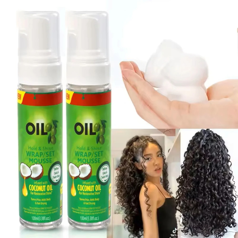 Cosplay Prop Foam - 100ml カールヘア用ムース 強力ホールド オリーブオイル配合 ヘアスタイリングフォーム くせ毛抑制