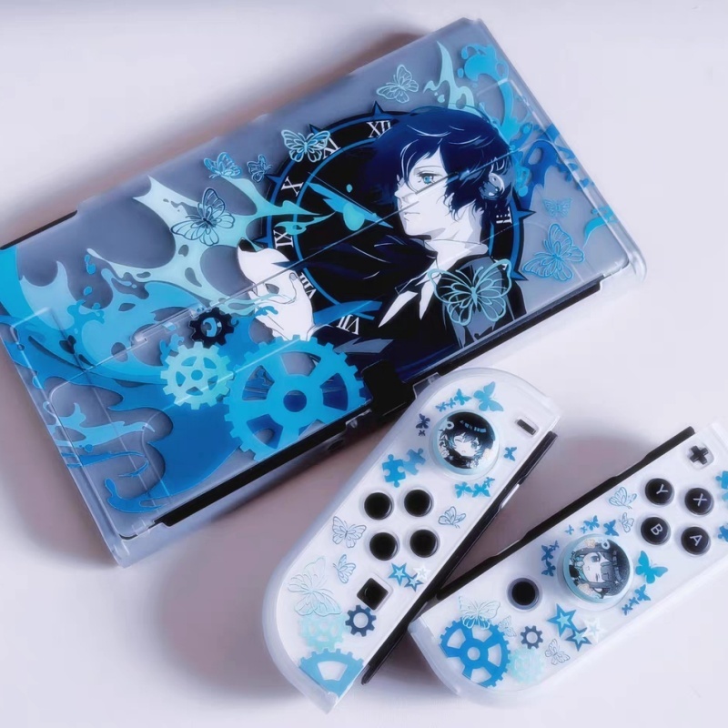 Cosplay Prop Patterns - ホットケース半透明ペルソナ3マコトユキハード保護パターンSwitch 2 Oled Liteゲームコンソールカバー対応