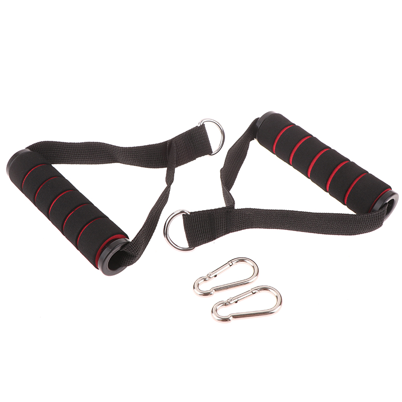 D Ring Strap - ケーブルマシン、レジスタンスバンド、フィットネストレーニング用の金属製ハンドル、フック付きヘビーデューティーDリングジムグリップ