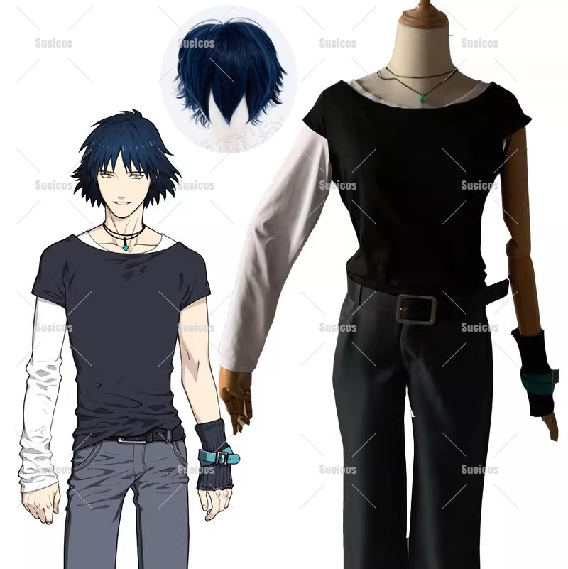 Anaxa Cosplay Prop - アニメ劇的な殺人レンコスプレ衣装ウィッグ DMMD トップパンツベルト女性男性ハロウィンロールプレイ靴小道具カスタマイズ