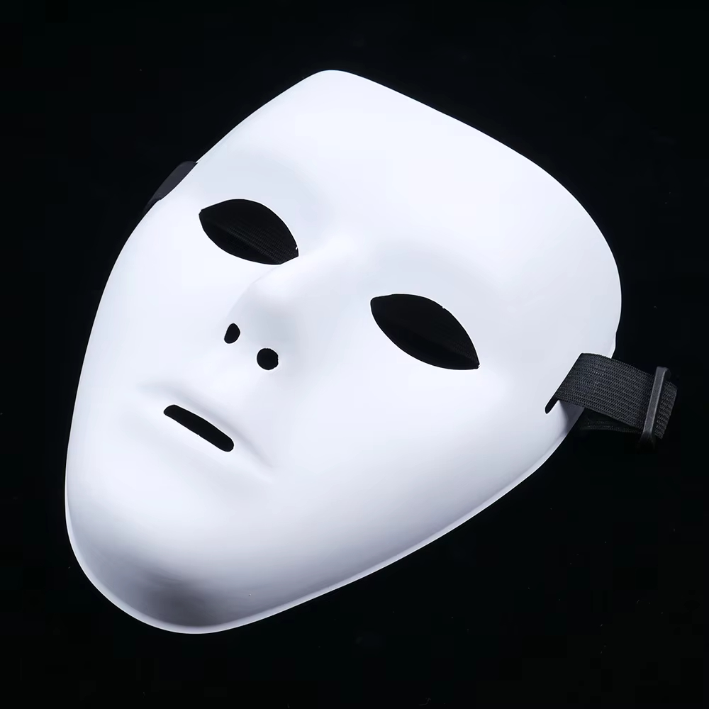 ハロウィン PVC ホワイトフェイスマスク ヒップホップ 男 - Cosplay Prop Paint のレビューと価格