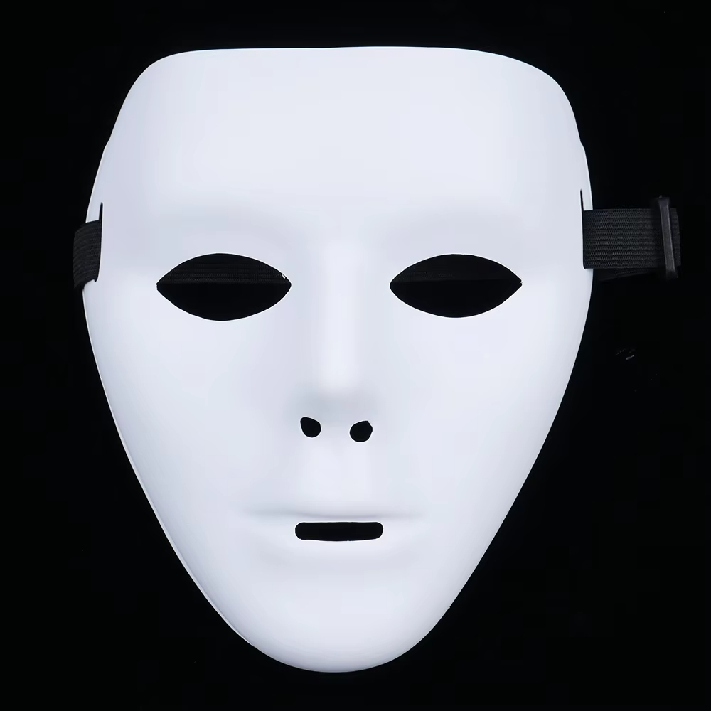 ハロウィン PVC ホワイトフェイスマスク ヒップホップ 男 - Cosplay Prop Paint のレビューと価格
