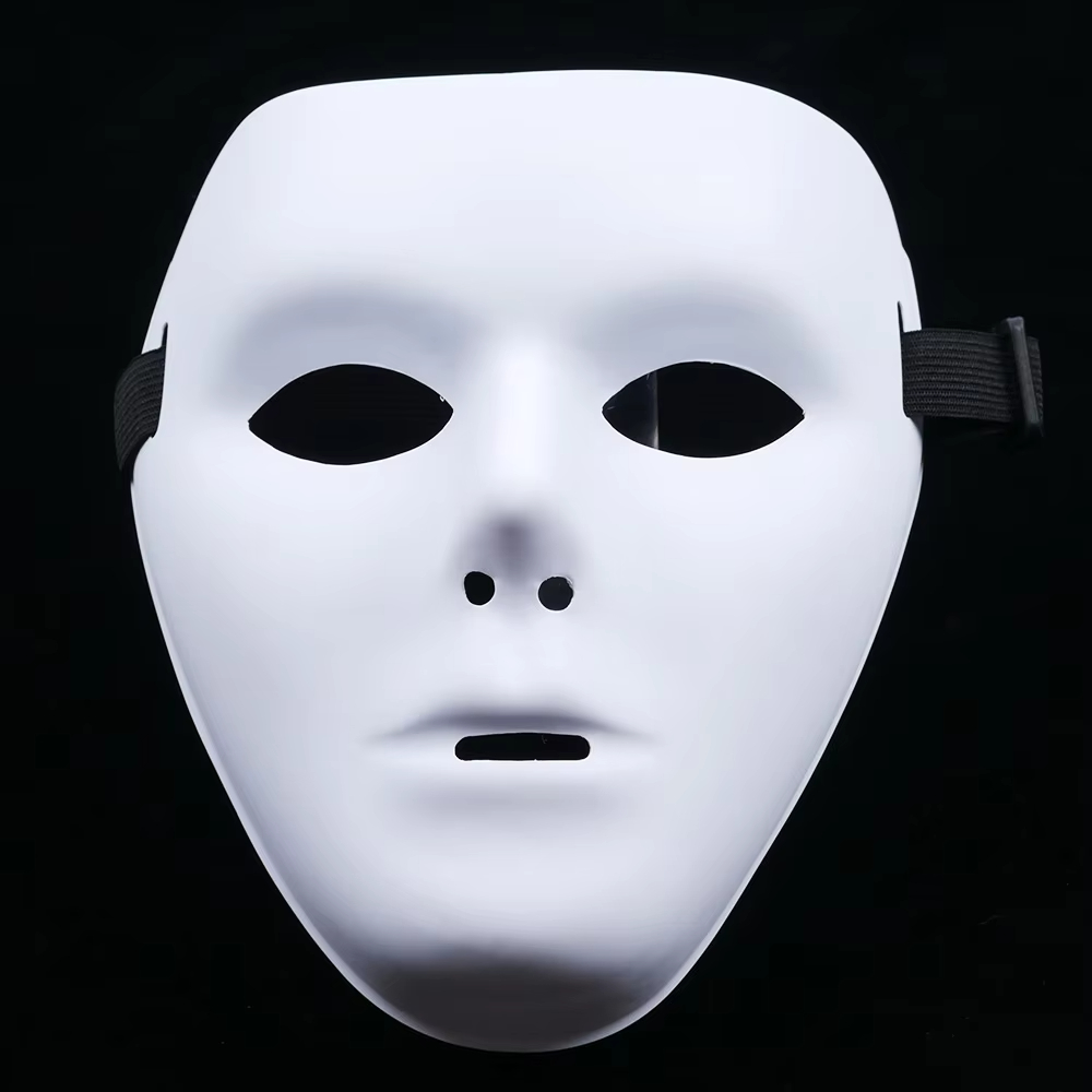 ハロウィン PVC ホワイトフェイスマスク ヒップホップ 男 - Cosplay Prop Paint のレビューと価格