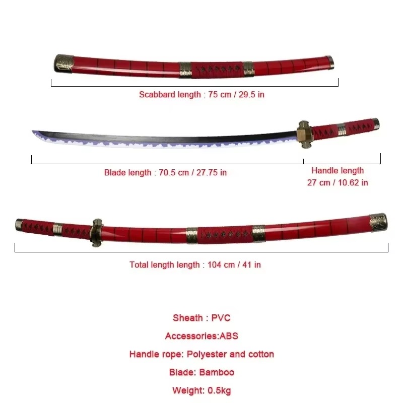 40インチ ロロノア・ゾロ 刀 忍者ナイフ 剣 アニメコスプ - Cosplay Prop Katana のレビューと価格