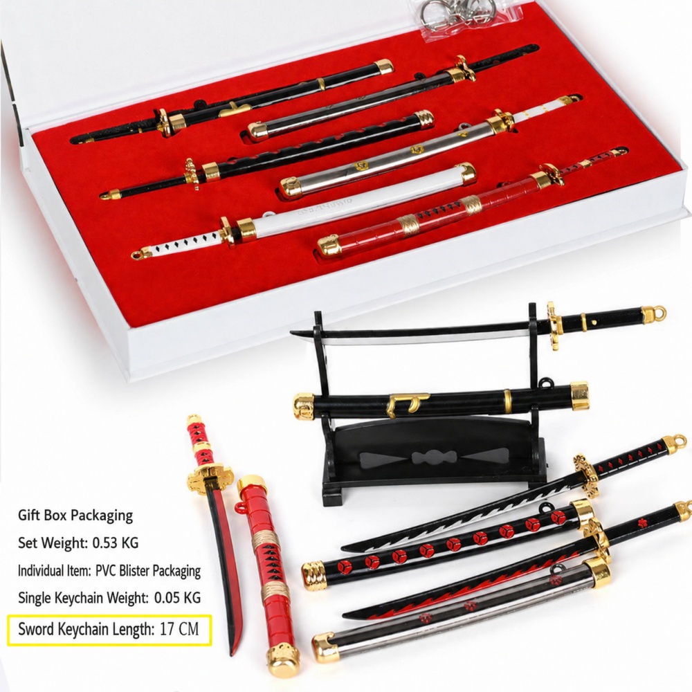 アニメワンピースゾロ剣キーホルダーボックスセットおもちゃ刀ペ - Cosplay Prop Katana のレビューと価格