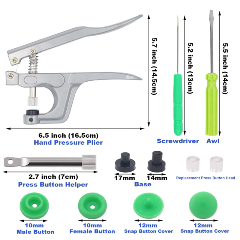 スナップボタンとスナッププライヤー、t5プラスチックスナップ - Snap Plier Setter のレビューと価格