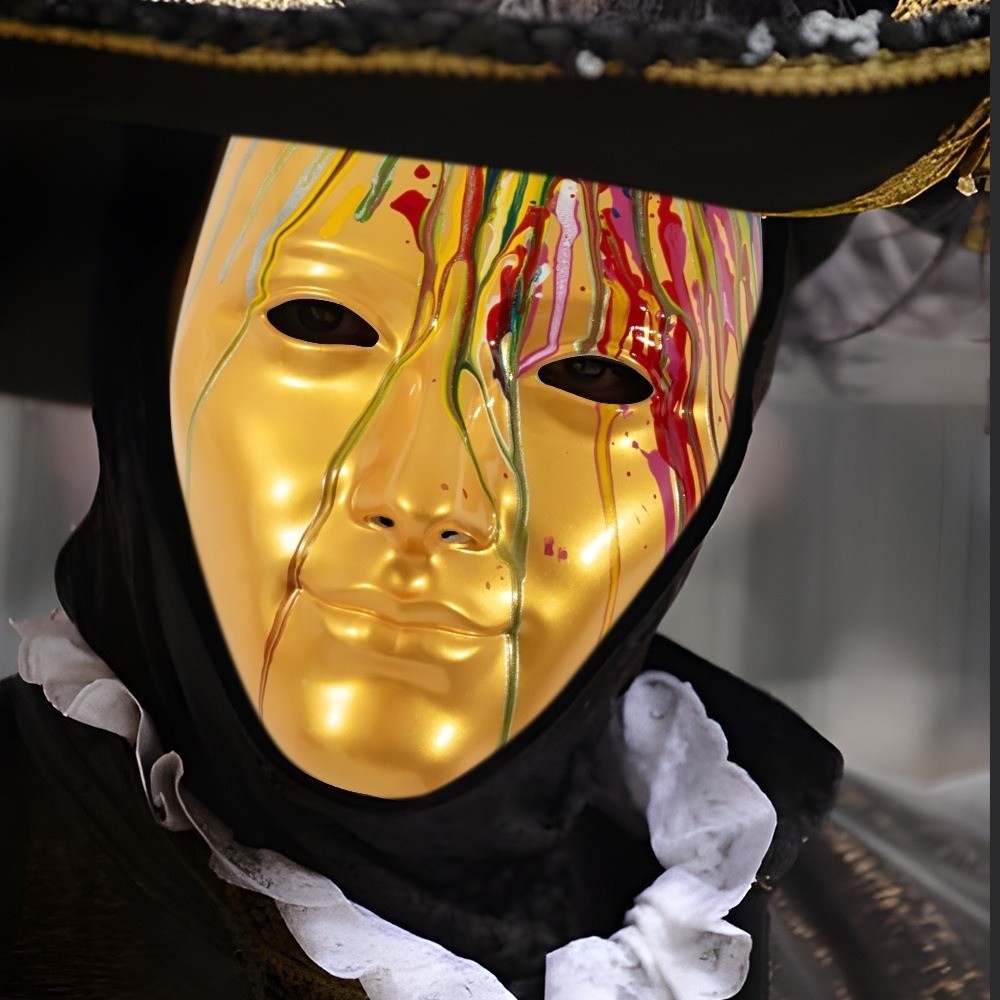 高級プラスチックファントムペイントフェイスマスク流れるカラフ - Cosplay Prop Paint のレビューと価格