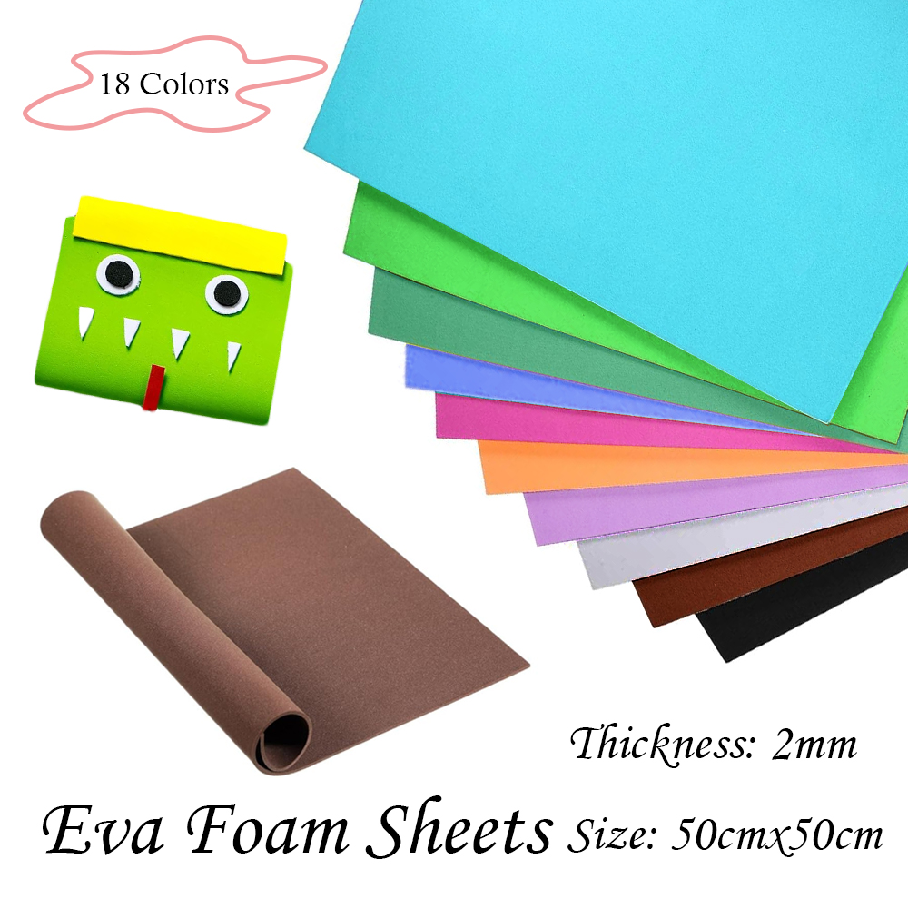 18色 2mm厚 カラフル EVAフォームシート 50x50 - Eva Foam Sheet のレビューと価格