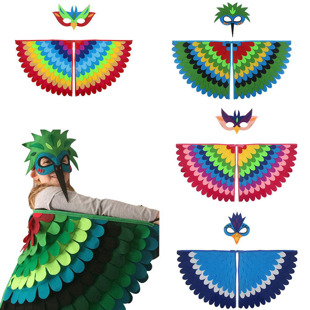 かわいいフクロウの羽のコスチューム動物孔雀柄フェルトマントと - Cosplay Prop Patterns のレビューと価格