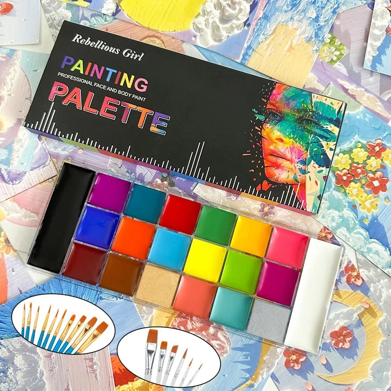 20 色顔ボディ油絵ペイント顔料非毒性安全な子供フラッシュタ - Cosplay Prop Paint のレビューと価格